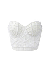 Revolve white pearl corset top